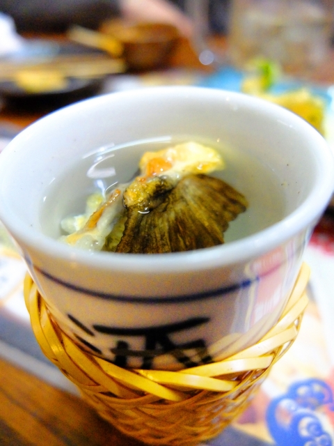 dried fins put in hot Sake, "Hire-zake"