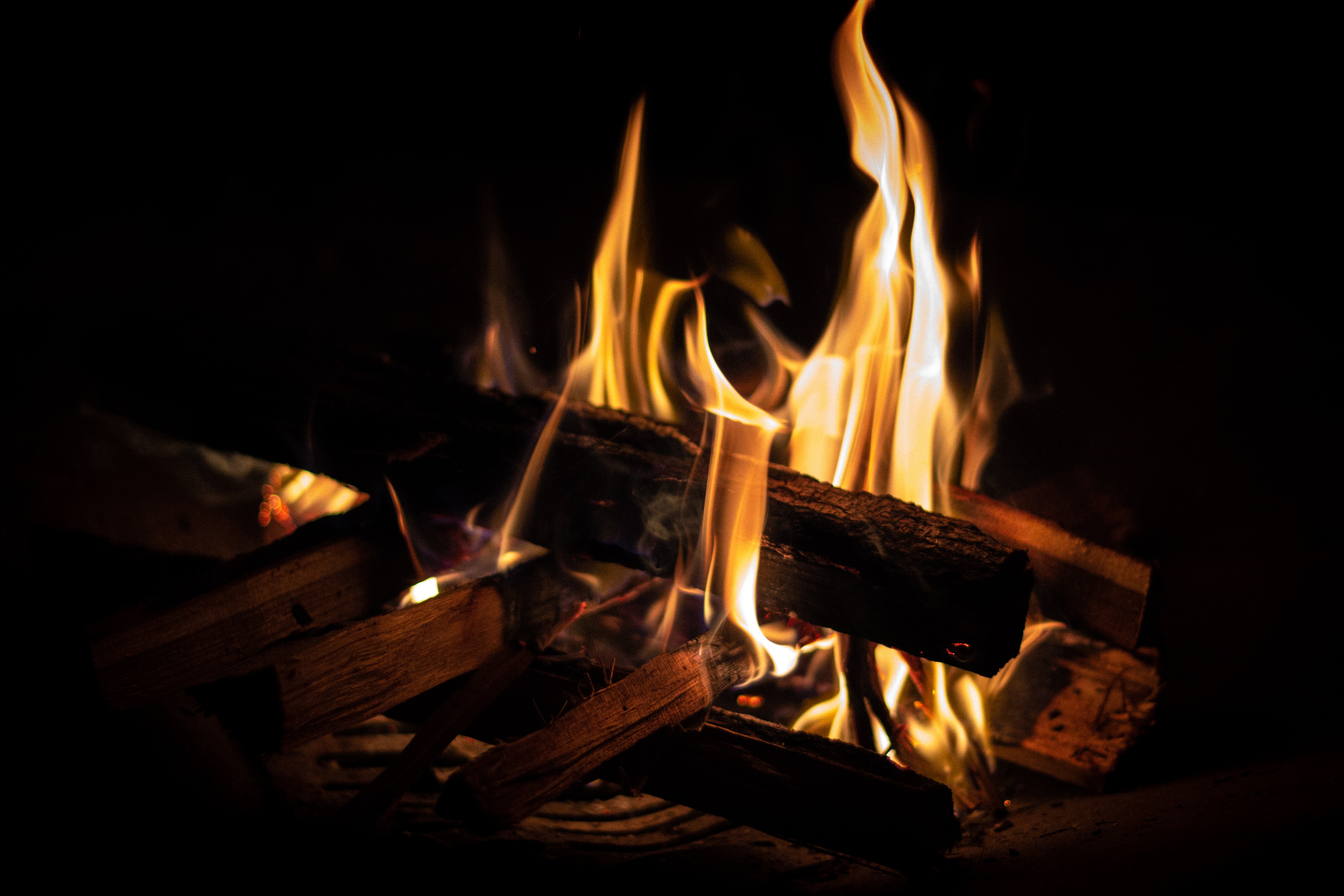 Fireplace #1 暖炉の火— a Haiku