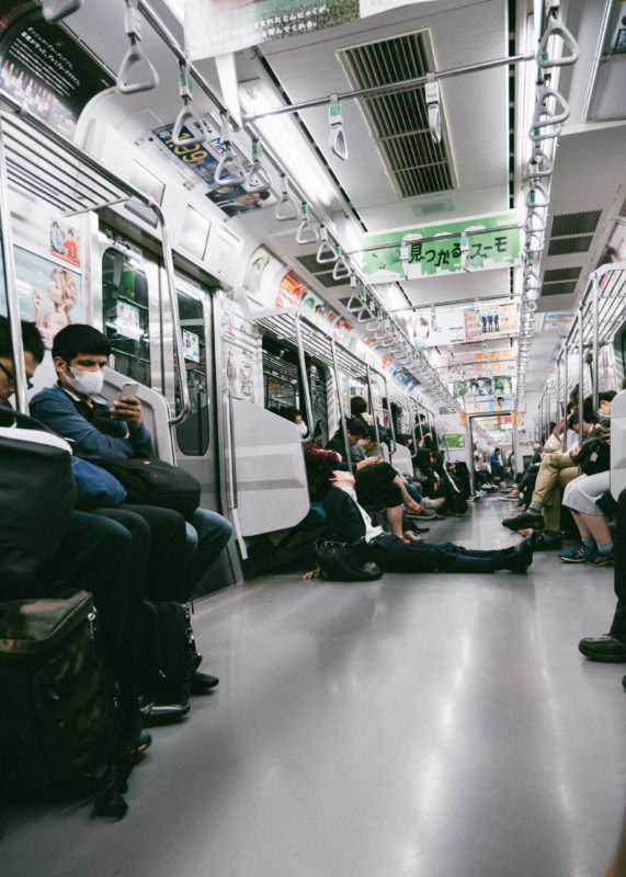 sleepin in train japan